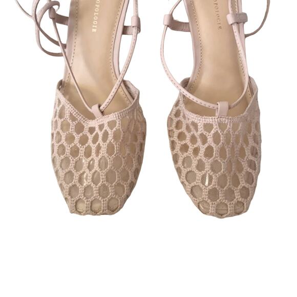 Anthropologie Caged Ankle Wrap Heels 6 Pink NEW - Picture 7 of 12